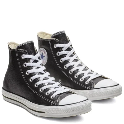 Converse CTAS Leather High Unisex Cipő Black - Image 4