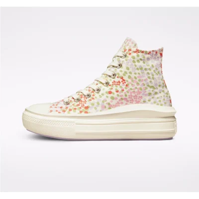 Converse Chuck Taylor All Star Move Things To Grow High Top Női Cipő Egret/Multi/Black - Image 2