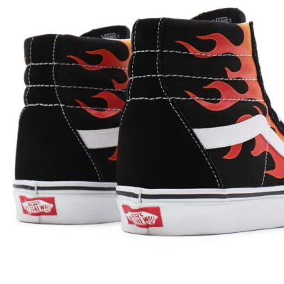 Vans Ua Sk8-Hi Reissue (Flame)Black/Black/Tr Wht - Image 4