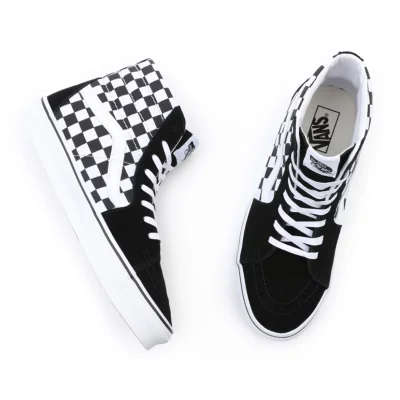 Ua Vans Sk8-Hi Unisex Cipő (Checkboard) Blk/Tr W - Image 3