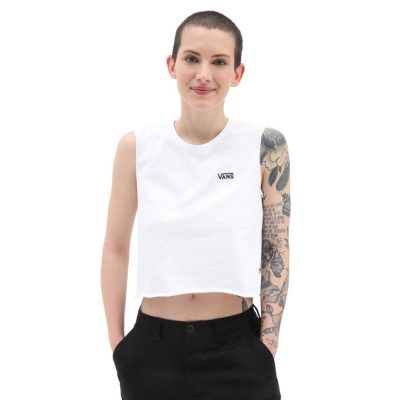 Vans Wm Junior V Muscle Crop Női Póló White