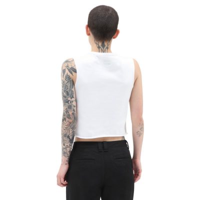 Vans Wm Junior V Muscle Crop Női Póló White - Image 3