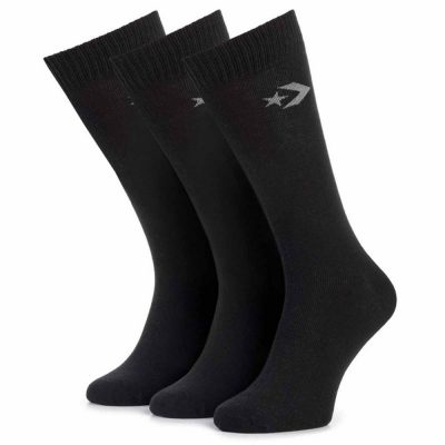 Converse Basic Men Crew Flat Knit Férfi Zokni Blac
