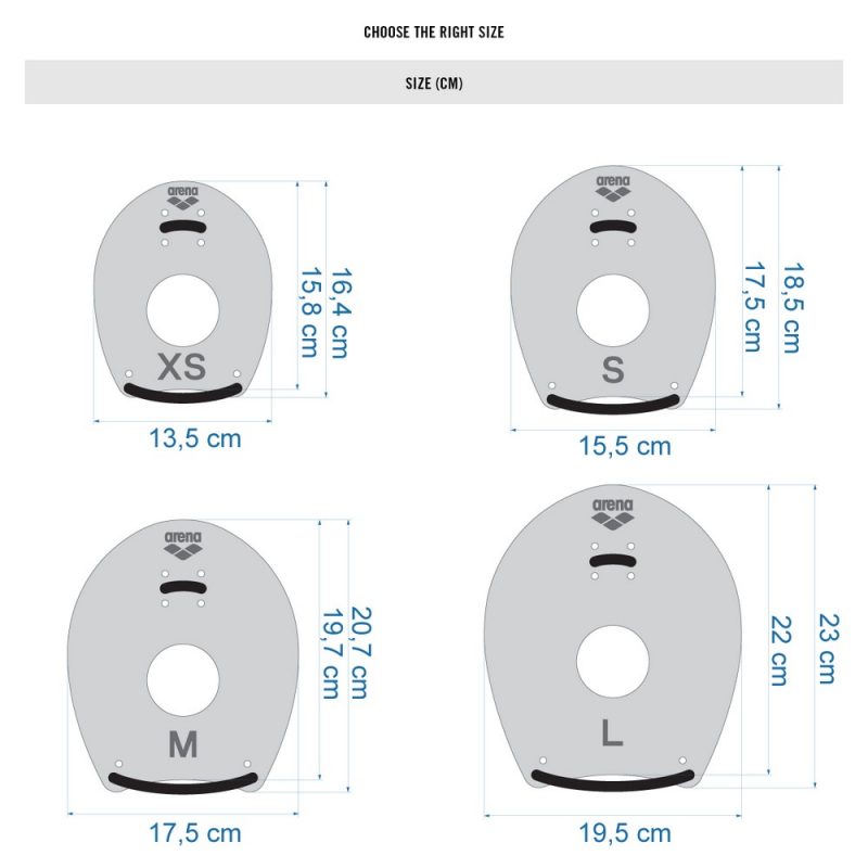 EN size guide elite2 hand paddle 2022