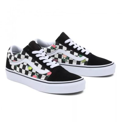 Vans Old Skool Női Cipő Fruit Checkboard Black/White - Image 4