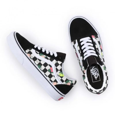 Vans Old Skool Női Cipő Fruit Checkboard Black/White - Image 3