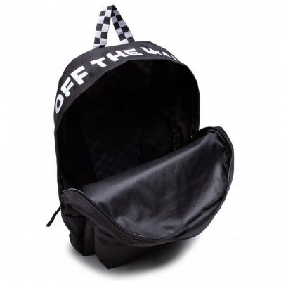 Vans Street Sport Realm Backpack Unisex Táska Black/White Che - Image 4