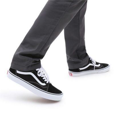 Vans Old Skool Wide Unisex Cipő Black/True White - Image 4