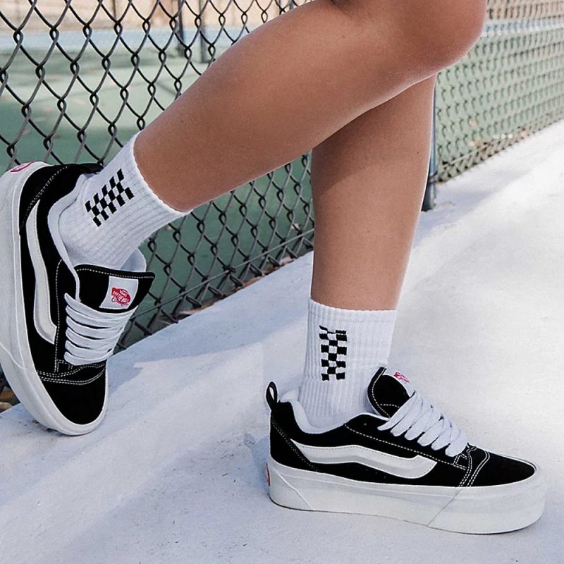 Vans Knu Stack Női Cipő Black/True White 4 VN000CP66BT1 3