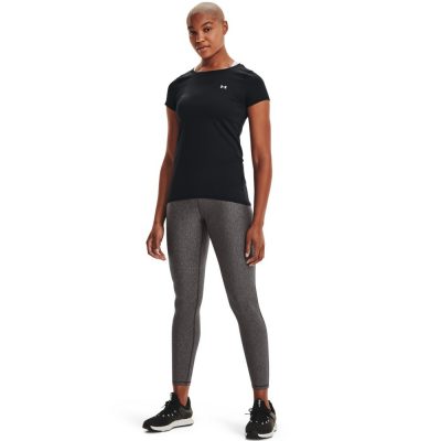 Under Armour HG Armour SS Női Póló Black/Metallic - Image 4