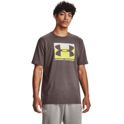 Under Armour Boxed Sportstyle SS Férfi Póló Ash Taupe/White/Lime Yellow