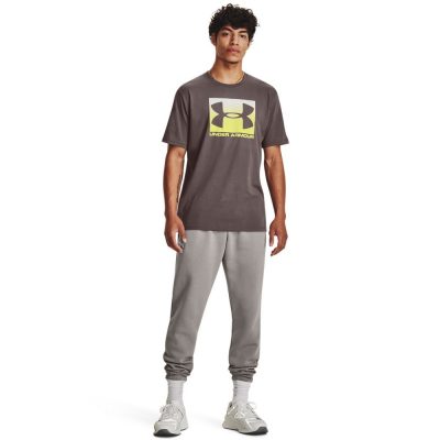 Under Armour Boxed Sportstyle SS Férfi Póló Ash Taupe/White/Lime Yellow - Image 3