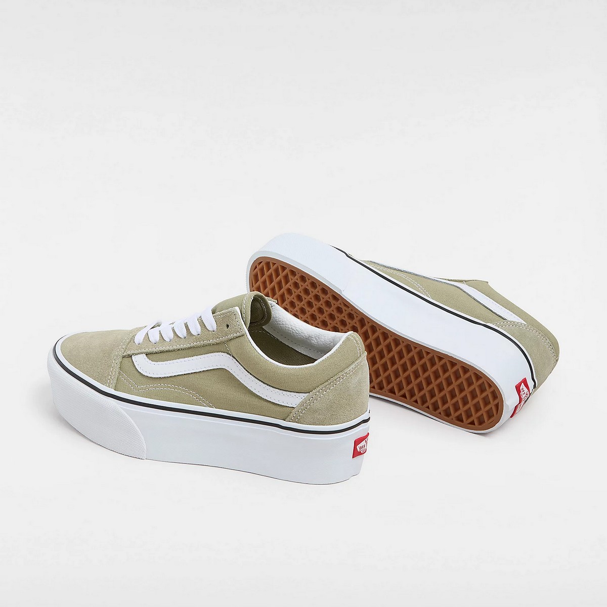 VN0009PZOLV1 Vans Old Skool Stackform Női Cipő Olive 2