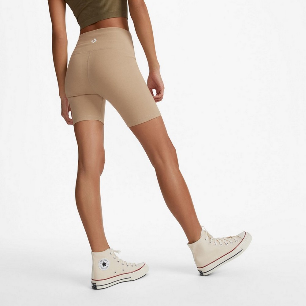 10024539-a08 Converse Wordmark Bike Short Női Nadrág Khaki 3