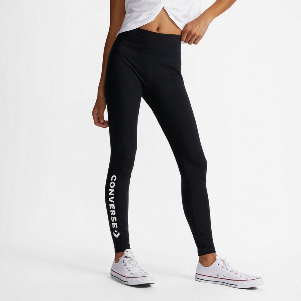 10024544-a01-001 Converse Wordmark Legging Női Nadrág Black