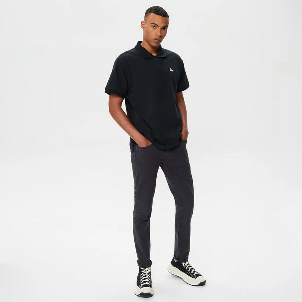 10024739-A02 Converse SS Polo Shirt Férfi Póló Black 2