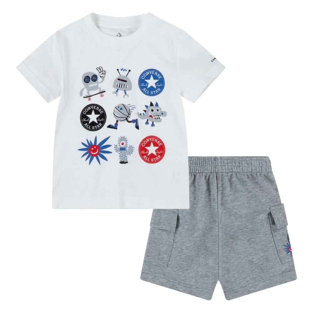 6cc248-042 Converse Distorted Cargo Short Set Gyerek 1