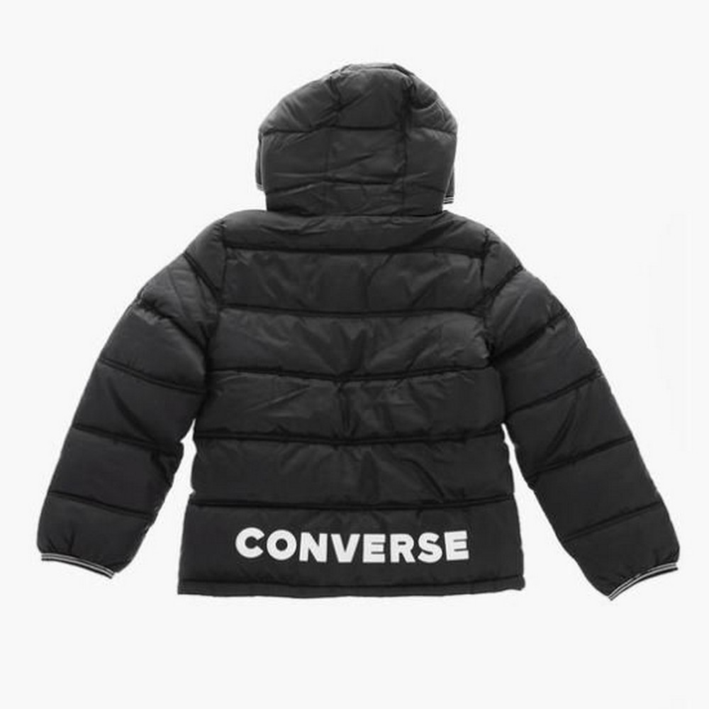 8CC918-023 Converse Solid Puffer Gyerek Kabát Black 2