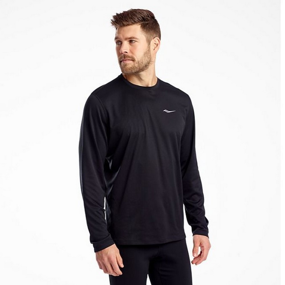 sam800197-bk Saucony Stopwatch Long Sleeve Férfi Felső_1