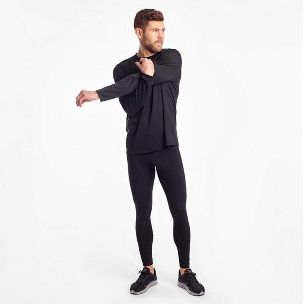 sam800197-bk Saucony Stopwatch Long Sleeve Férfi Felső_2